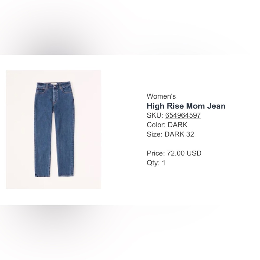 Abercrombie high rise mom Jean